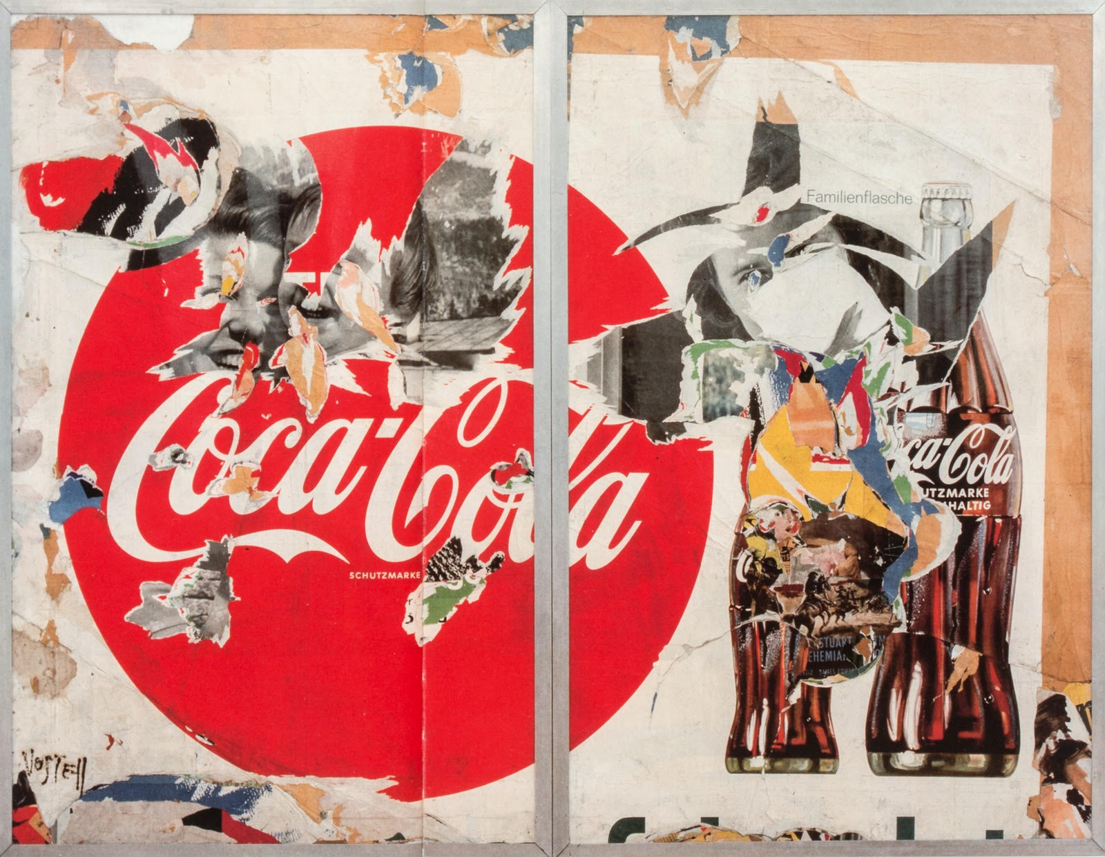 Coca Cola sign and collage art created by CMUK