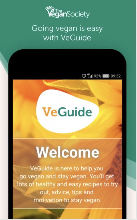 screenshot of Veguide applicaton helping you to go vegan