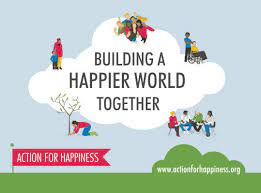 Building a happier world together - is written on this image