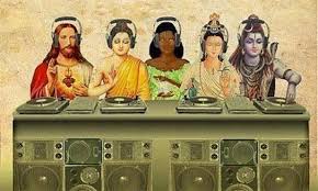 Different deities playing as DJs